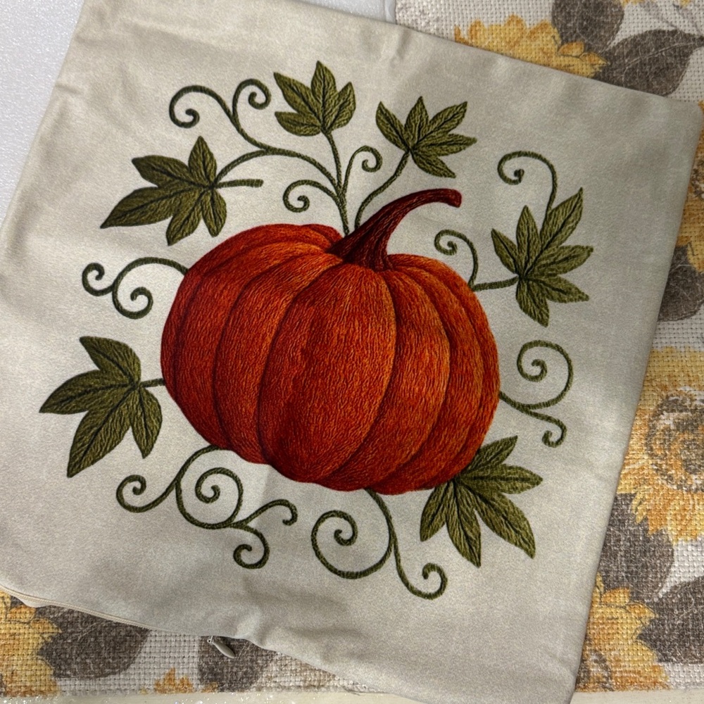 Autumn Pumpkin Faux Suede Pillowcase: Pumpkin Pillow - Picture 9 of 9
